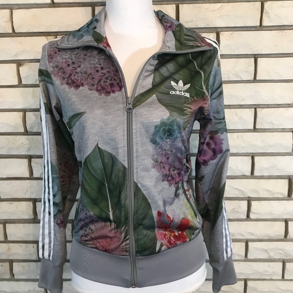 adidas firebird track jacket floral